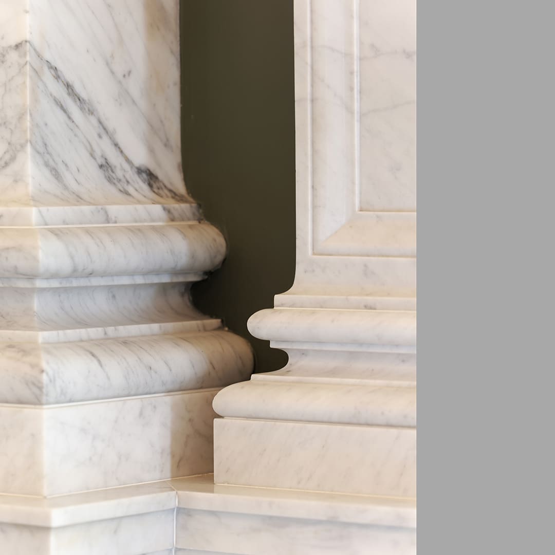closeup shot of the marble pillars