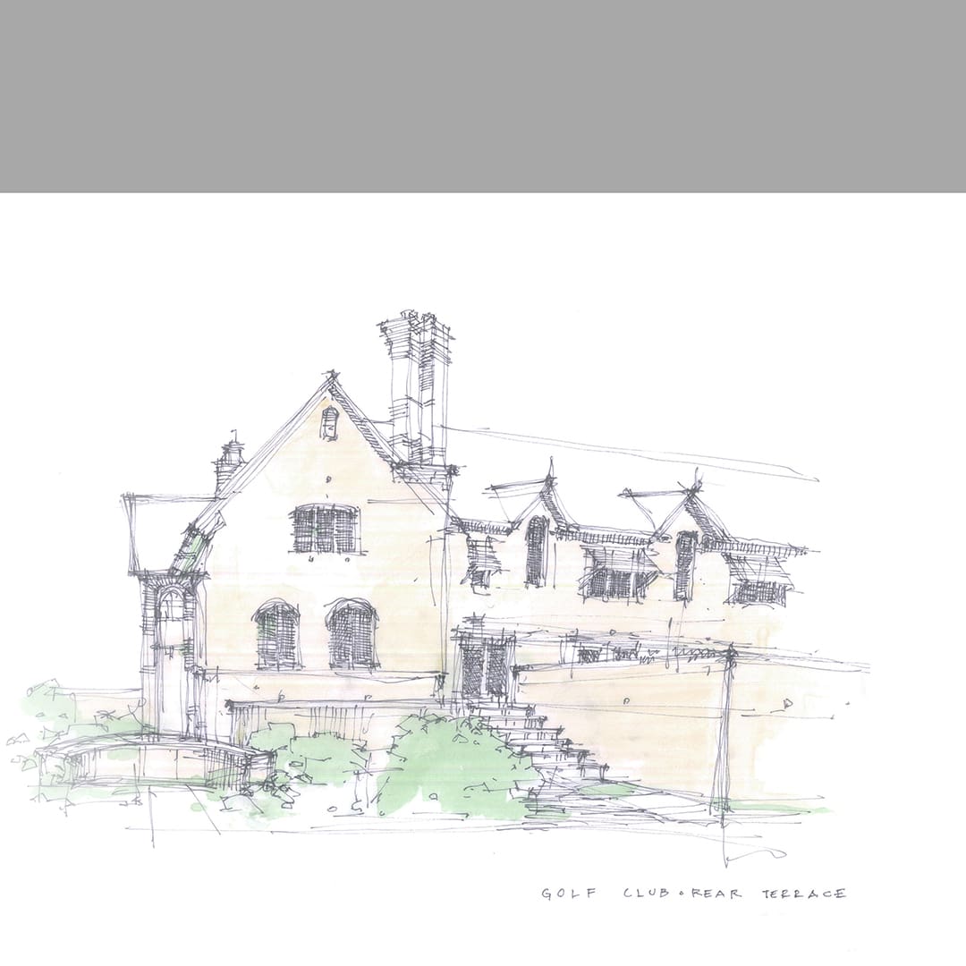 Drawing of the Golf Club Rear Terrace