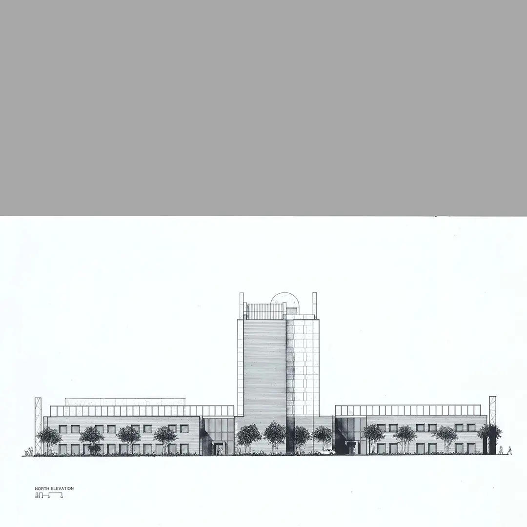 Zoom in view of buildings illustration sketch