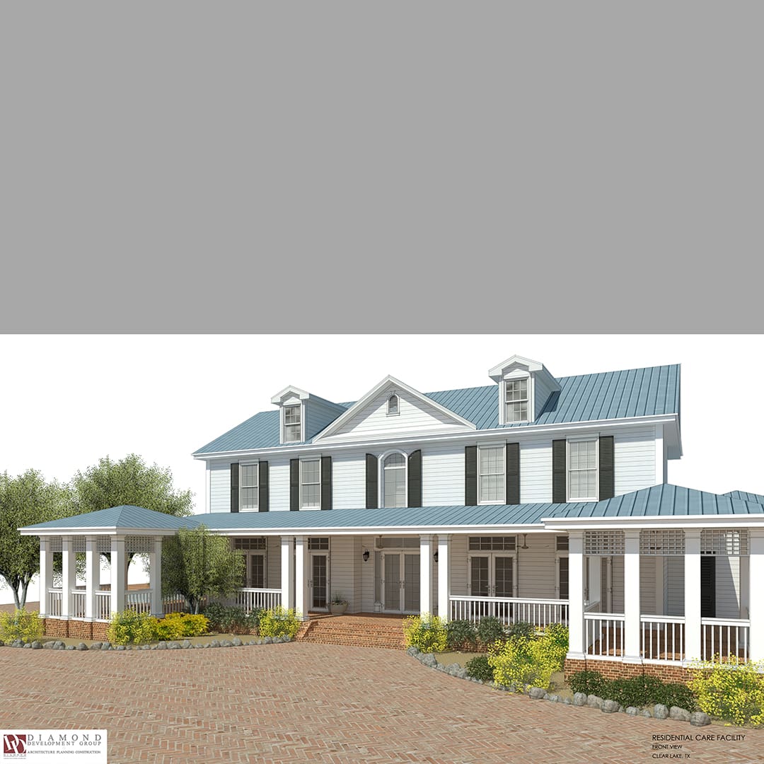 View of Gray color house illustration