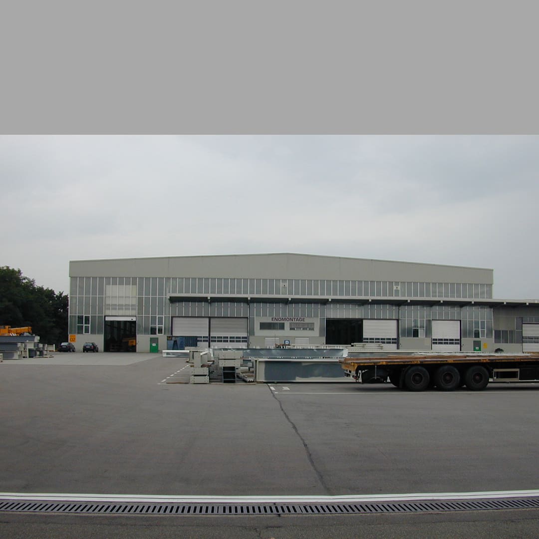 Long view of the factory exterior view