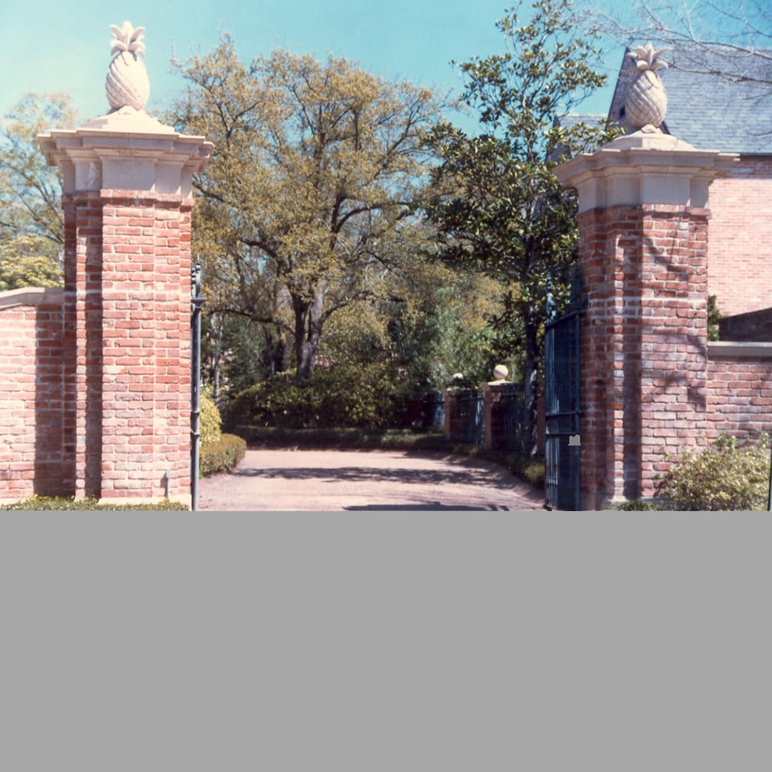 Closeup shot of the pillars with open gate